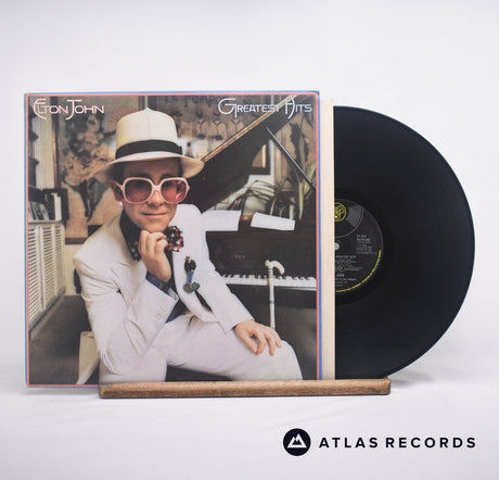 Elton John Greatest Hits LP Vinyl Record - Front Cover & Record