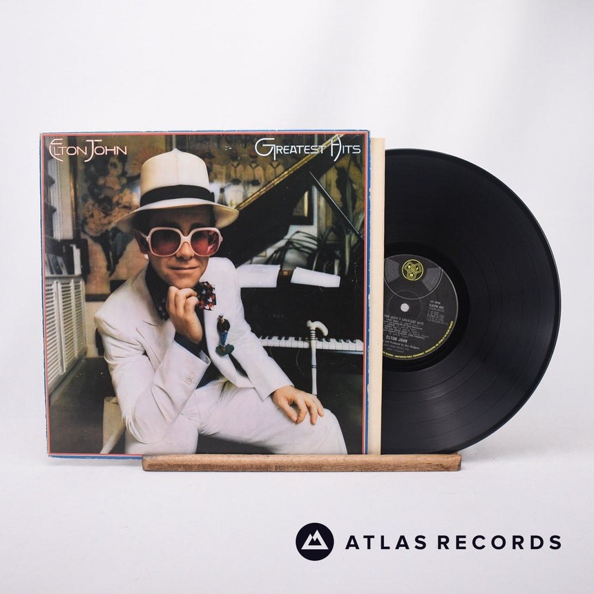 Elton John Greatest Hits LP Vinyl Record - Front Cover & Record