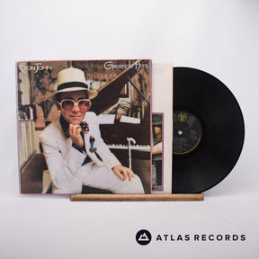 Elton John Greatest Hits LP Vinyl Record - Front Cover & Record