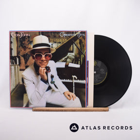 Elton John Greatest Hits LP Vinyl Record - Front Cover & Record
