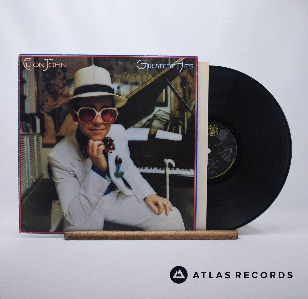 Elton John Greatest Hits LP Vinyl Record - Front Cover & Record