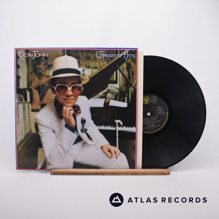 Elton John Greatest Hits LP Vinyl Record - Front Cover & Record