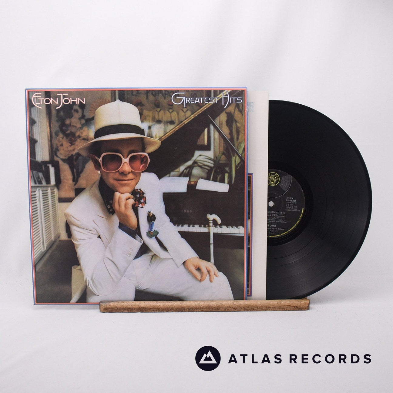 Elton John Greatest Hits LP Vinyl Record - Front Cover & Record