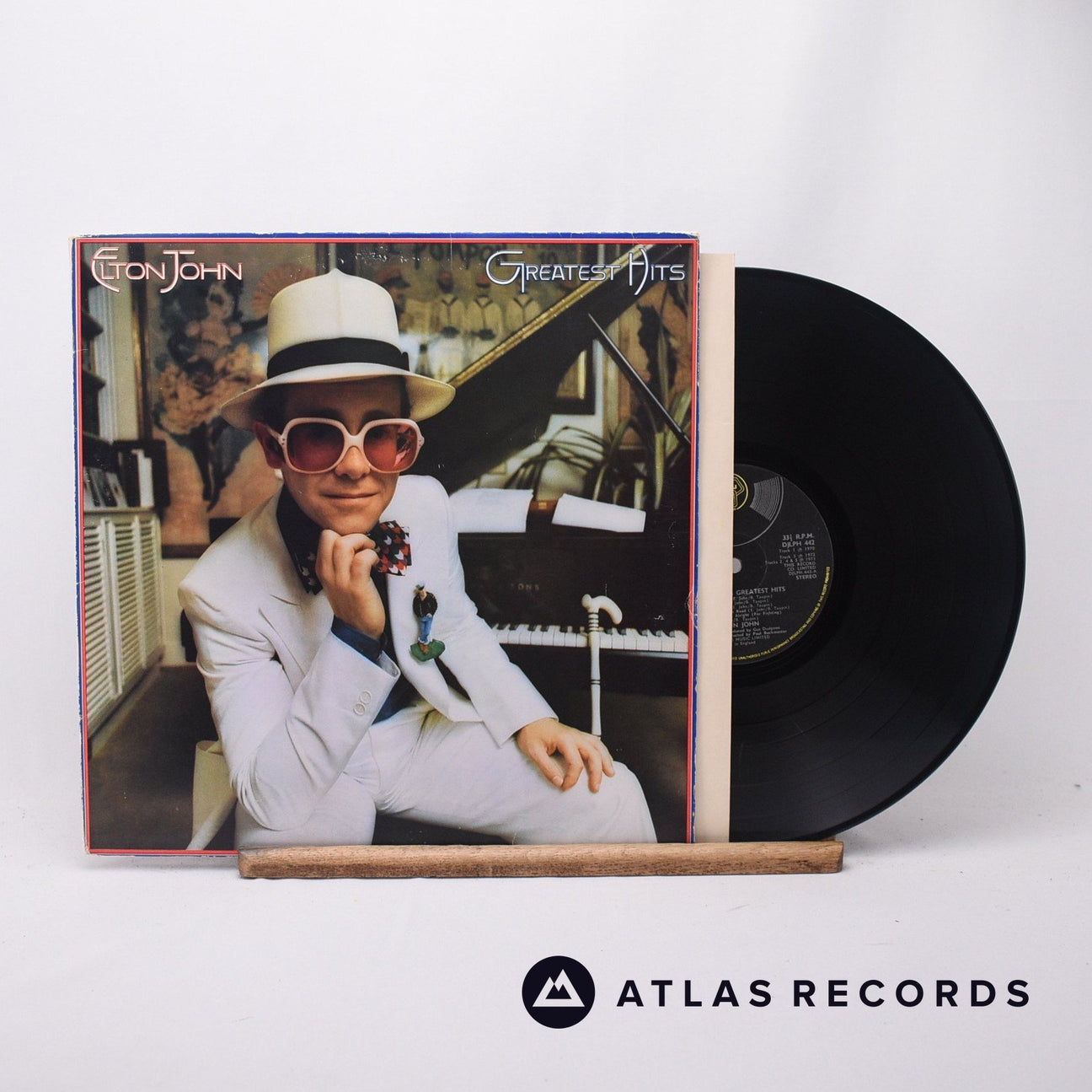 Elton John Greatest Hits LP Vinyl Record - Front Cover & Record