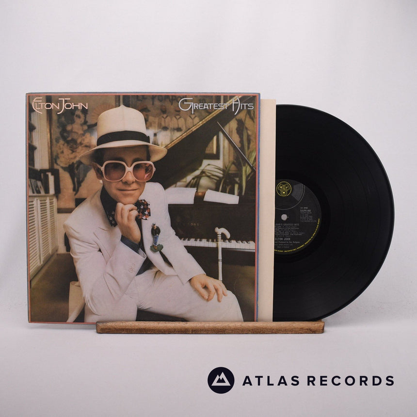 Elton John Greatest Hits LP Vinyl Record - Front Cover & Record