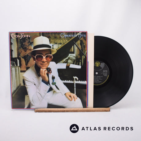 Elton John Greatest Hits LP Vinyl Record - Front Cover & Record