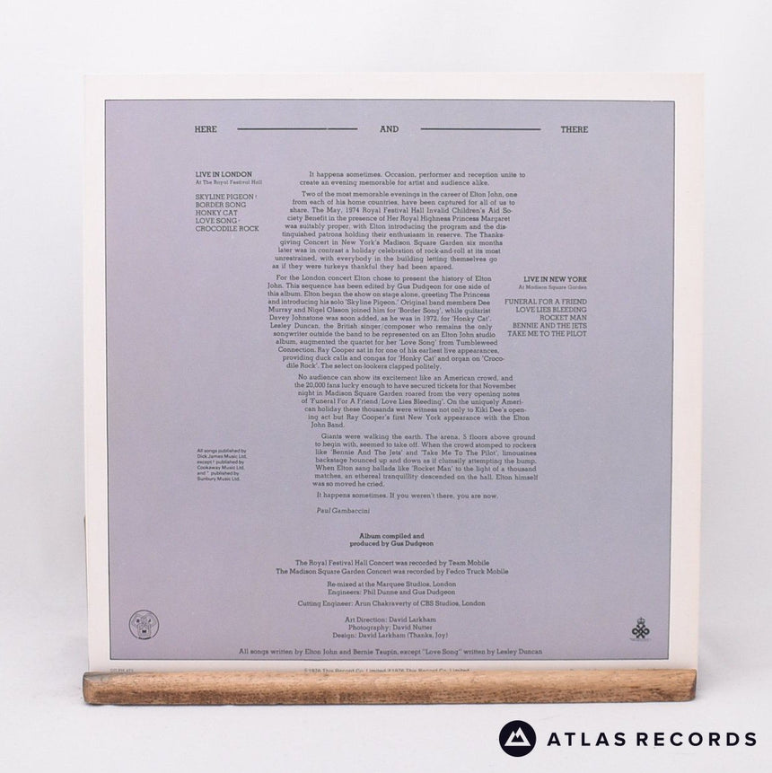 Elton John - Here And There - LP Vinyl Record - EX/EX