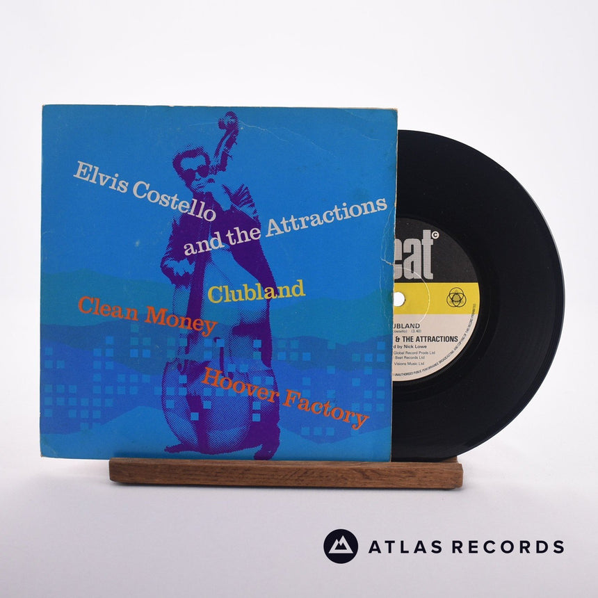 Elvis Costello & The Attractions Clubland 7" Vinyl Record - Front Cover & Record