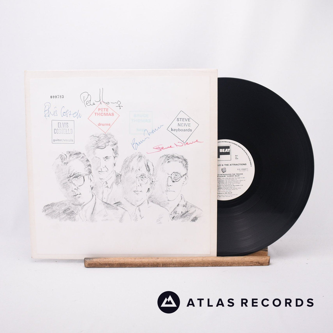 Elvis Costello & The Attractions Elvis Costello Introduces The Tracks On His New Album "Almost Blue" LP Vinyl Record - Front Cover & Record