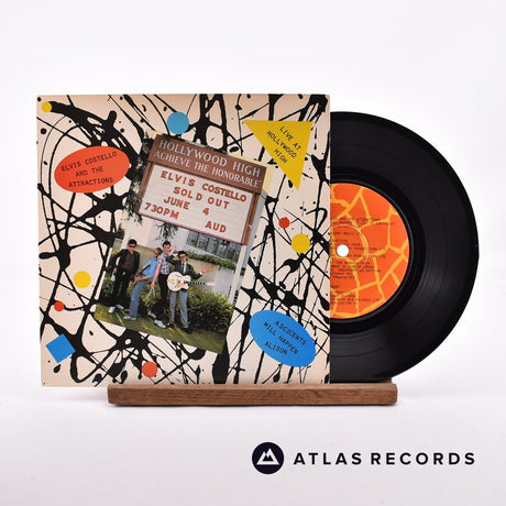 Elvis Costello & The Attractions Live At Hollywood High 7" Vinyl Record - Front Cover & Record
