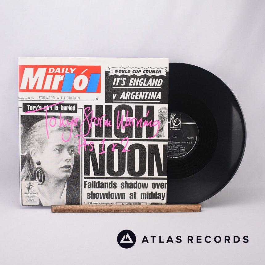 Elvis Costello & The Attractions Tokyo Storm Warning Pts 1 & 2 12" Vinyl Record - Front Cover & Record