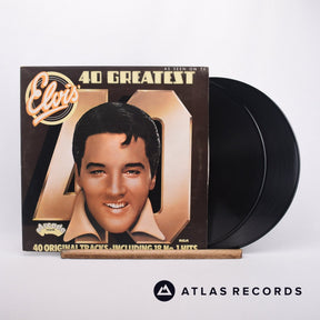 Elvis Presley 40 Greatest Hits 2 x LP Vinyl Record - Front Cover & Record