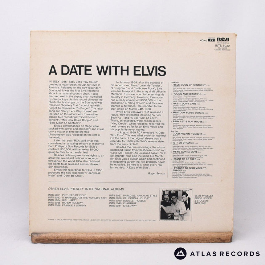 Elvis Presley - A Date With Elvis - Reissue LP Vinyl Record - VG+/VG+