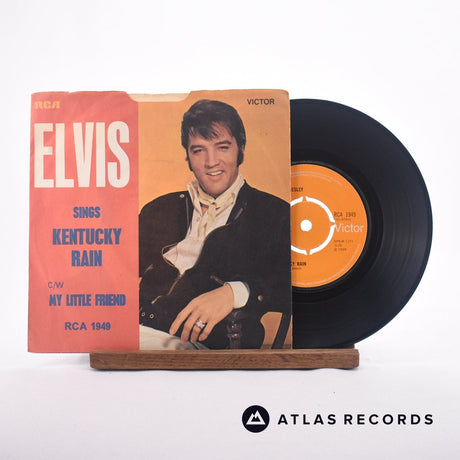 Elvis Presley Kentucky Rain 7" Vinyl Record - Front Cover & Record