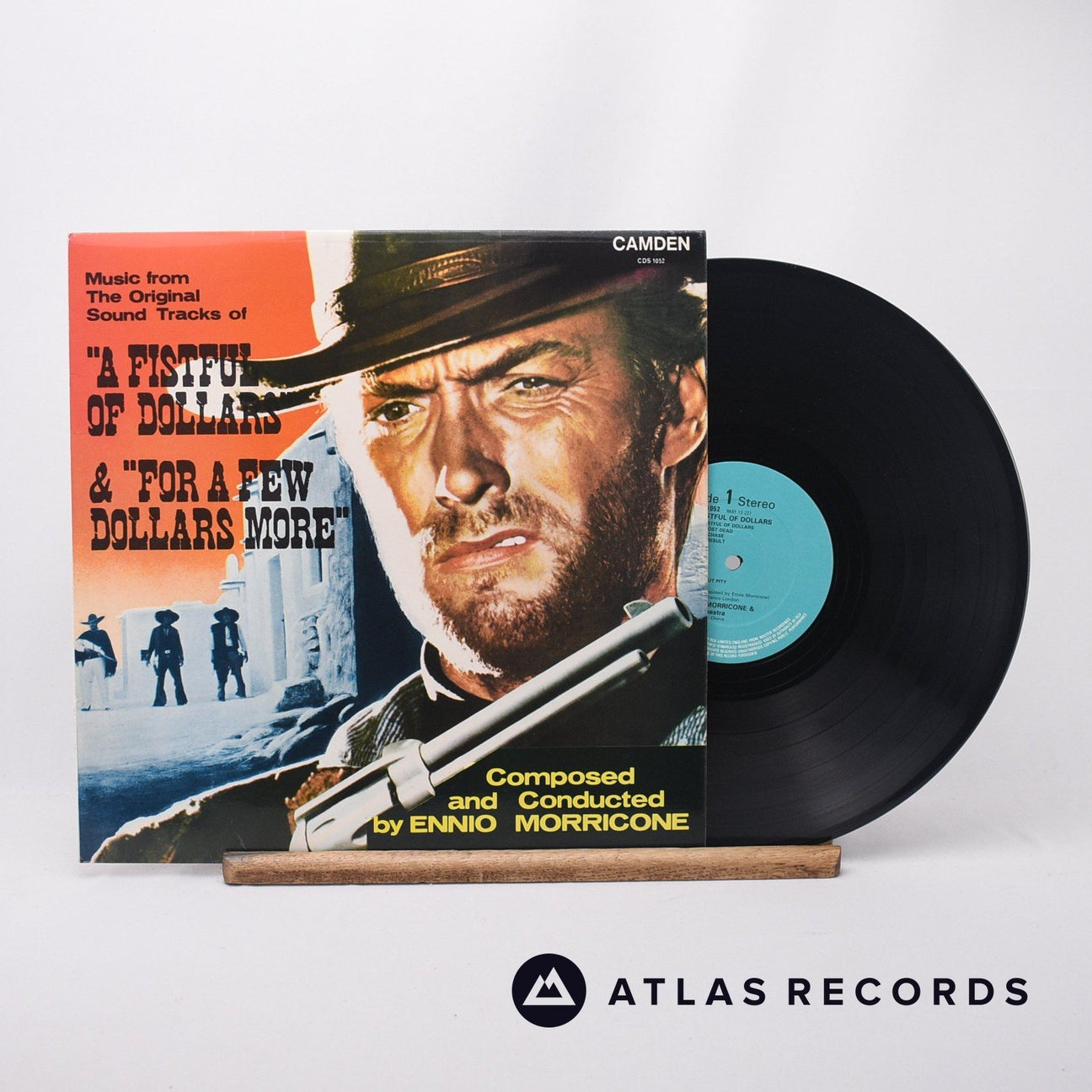 Ennio Morricone Music From The Original Sound Tracks Of "A Fistful Of Dollars" & "For A Few Dollars More" LP Vinyl Record - Front Cover & Record