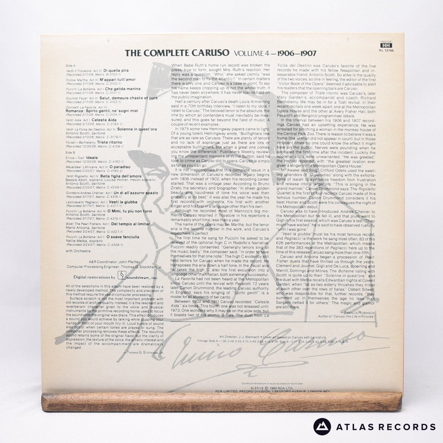 Enrico Caruso The Complete Caruso LP Vinyl Atlas Records