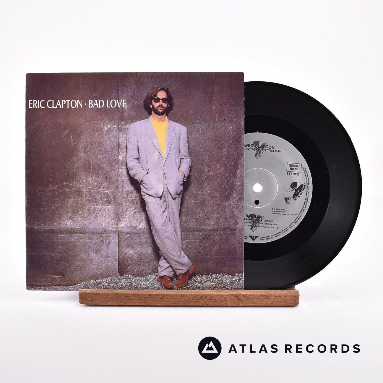 Eric Clapton Bad Love 7" Vinyl Record - Front Cover & Record