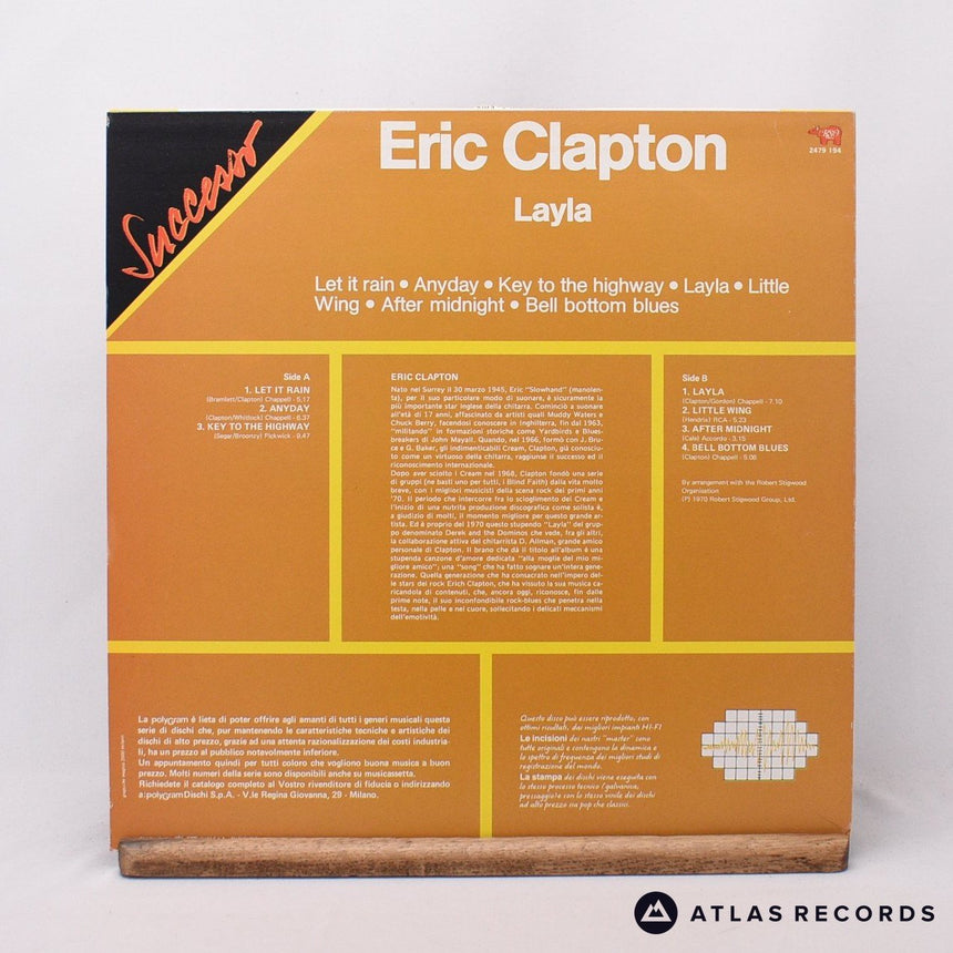 Eric Clapton - Layla - Reissue Italy LP Vinyl Record - EX/EX