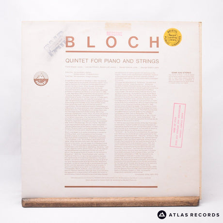 Ernest Bloch - Quintet For Piano And Strings - LP Vinyl Record - EX/EX