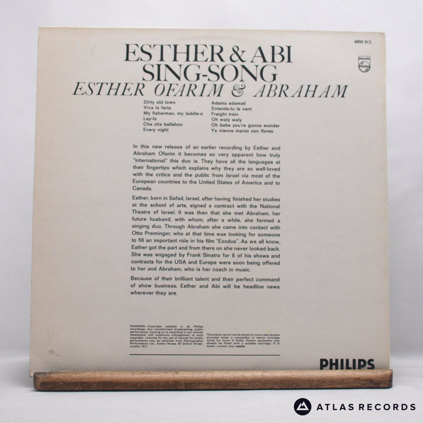 Esther & Abi Ofarim - Esther And Abi Sing-Song - LP Vinyl Record - VG+/EX