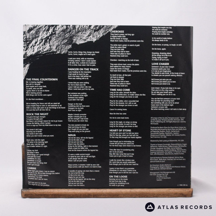 Europe - The Final Countdown - Lyric Sheet LP Vinyl Record - EX/EX