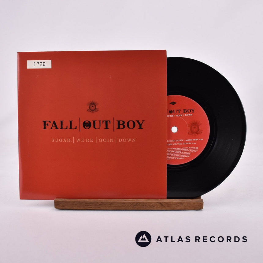 Fall Out Boy Sugar, We're Goin Down 7" Vinyl Record - Front Cover & Record