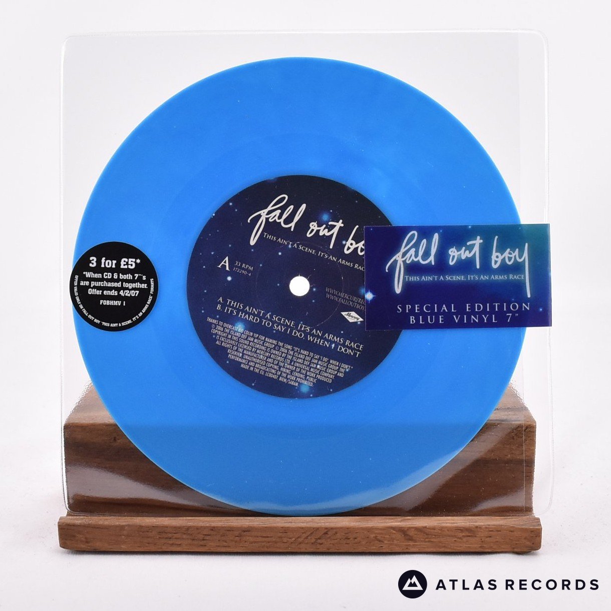 Fall Out Boy This Ain't A Scene, It's An Arms Race 7" Vinyl Record - Front Cover & Record