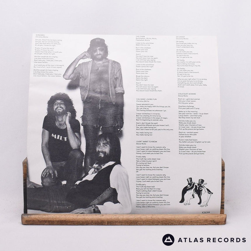 Fleetwood Mac - Rumours - Lyric Sheet A5 B4 LP Vinyl Record - EX/VG+