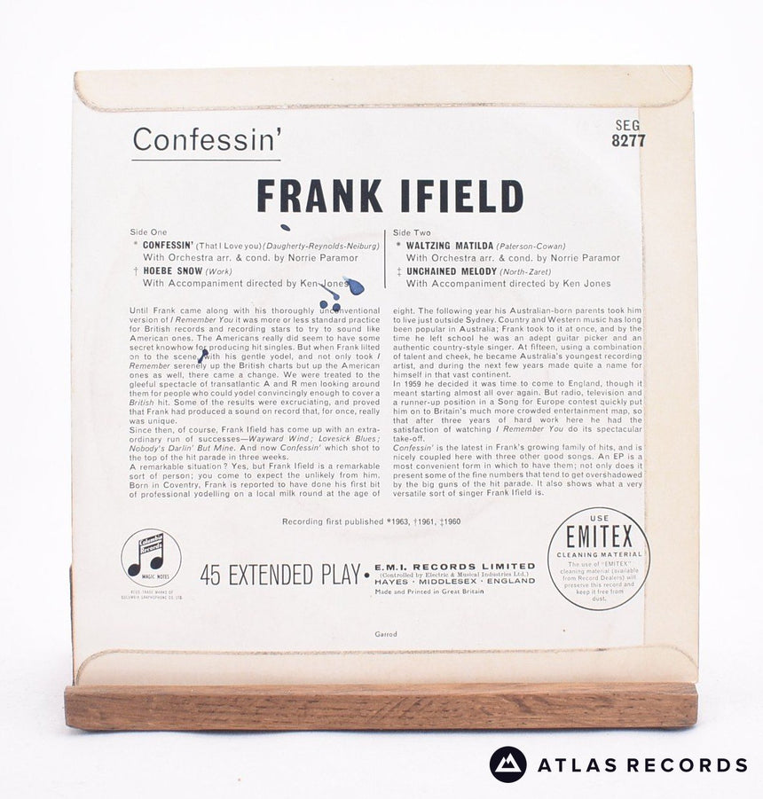 Frank Ifield - Confessin' - 7" EP Vinyl Record - EX/VG+