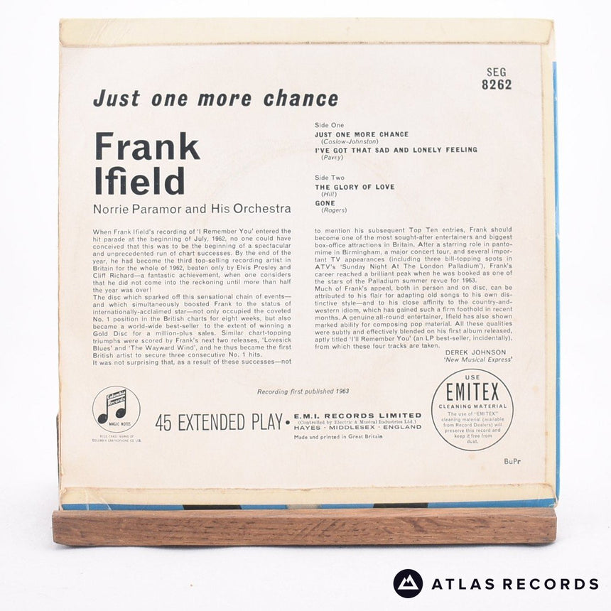 Frank Ifield - Just One More Chance - 7" EP Vinyl Record - VG+/EX