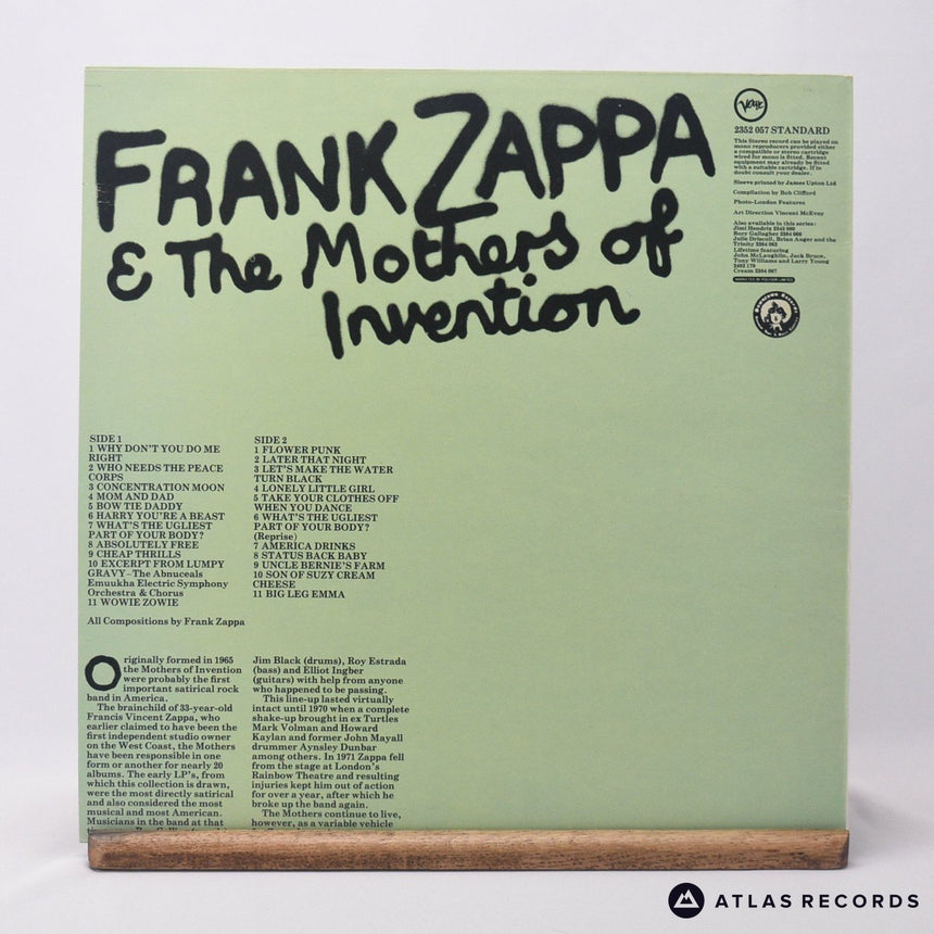 Frank Zappa - Frank Zappa & The Mothers Of Invention - LP Vinyl Record - EX/EX