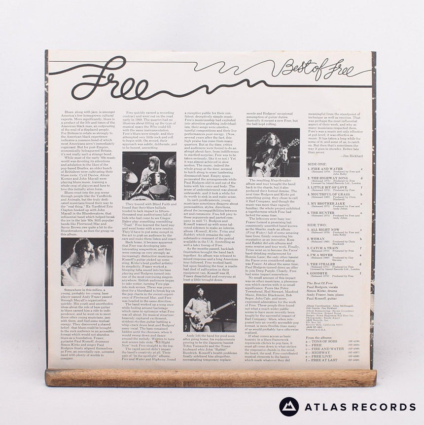 Free - Best Of Free - Remastered Us LP Vinyl Record - VG+/EX