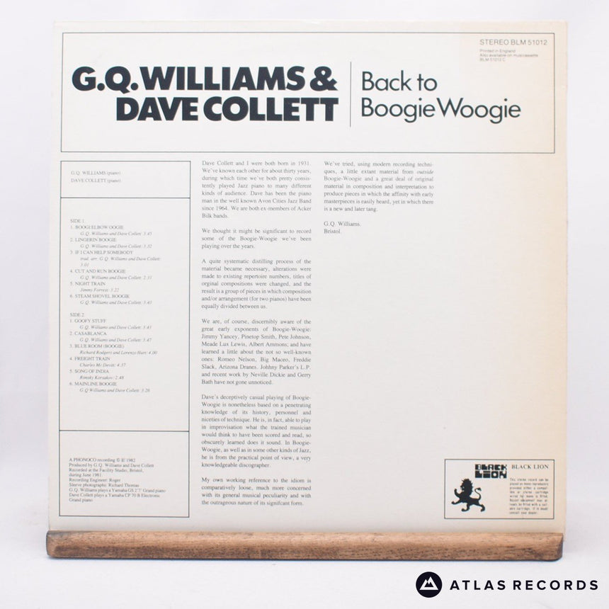 G.Q.Williams - Back To Boogie Woogie - LP Vinyl Record - VG+/NM