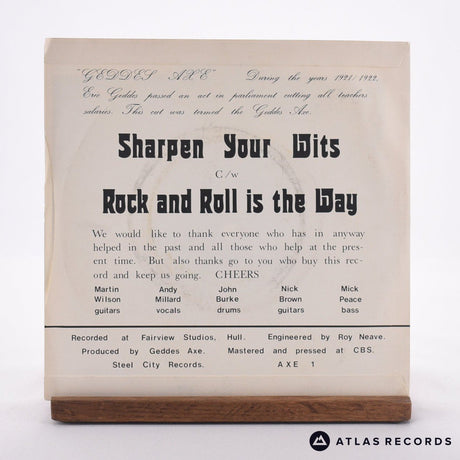 Geddes Axe - Sharpen Your Wits! - 7" Vinyl Record - VG+/EX