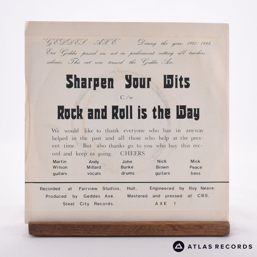 Geddes Axe - Sharpen Your Wits! - 7" Vinyl Record - VG+/EX
