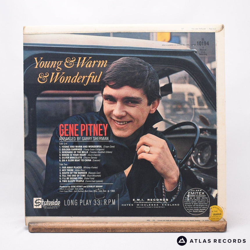 Gene Pitney - Young And Warm And Wonderful - LP Vinyl Record - VG+/VG+