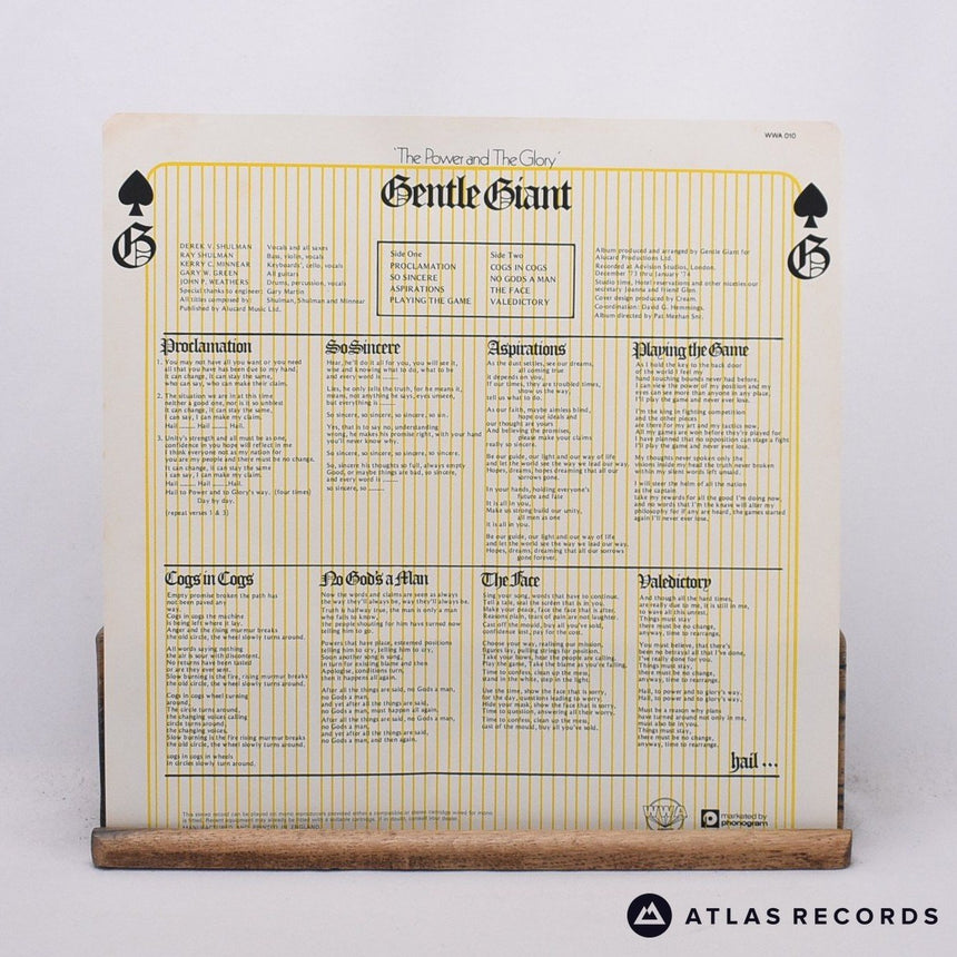 Gentle Giant - The Power And The Glory - A//2 2Y//2 LP Vinyl Record - EX/EX