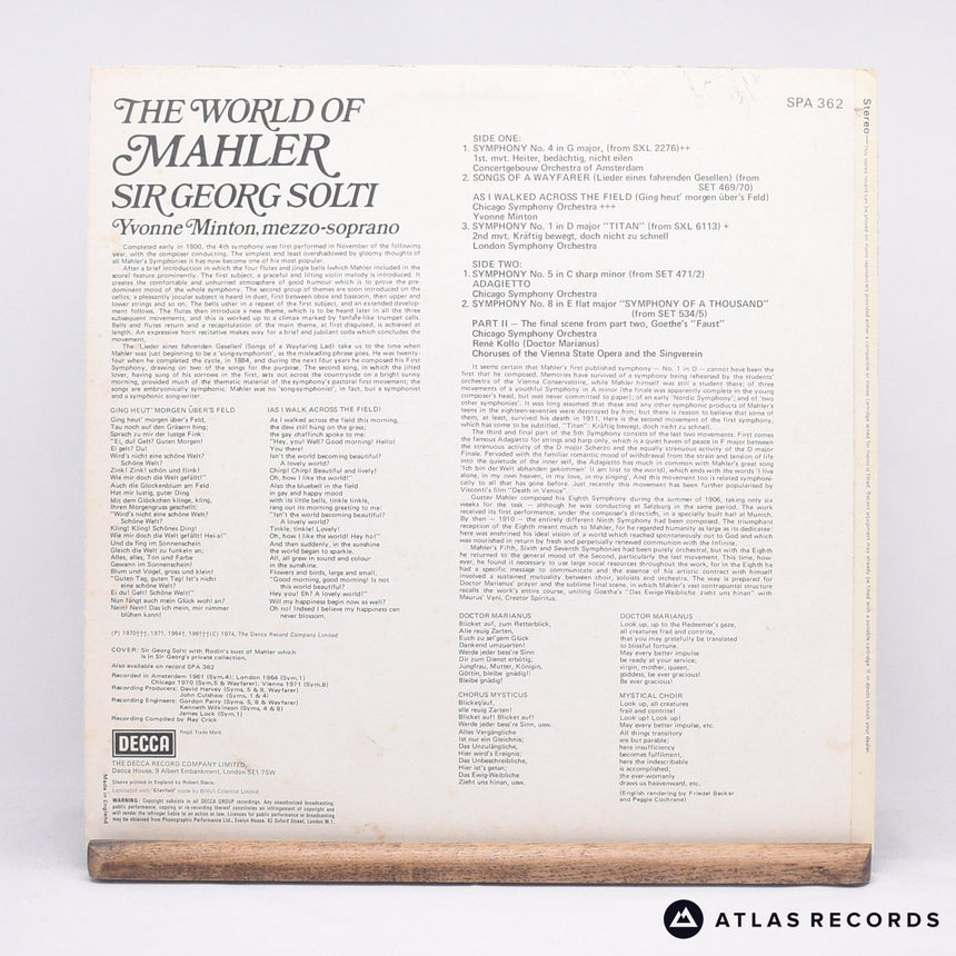 Georg Solti - The World Of Mahler - LP Vinyl Record - EX/VG+