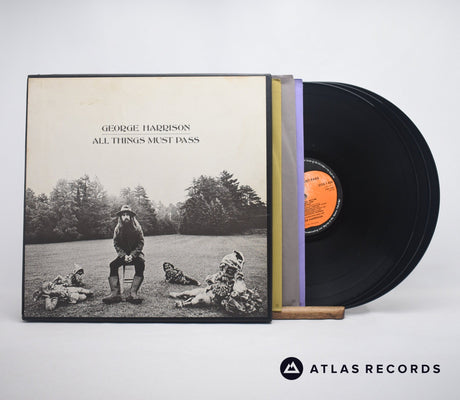 George Harrison All Things Must Pass Box Set 3 x LP Vinyl Record - Front Cover & Record