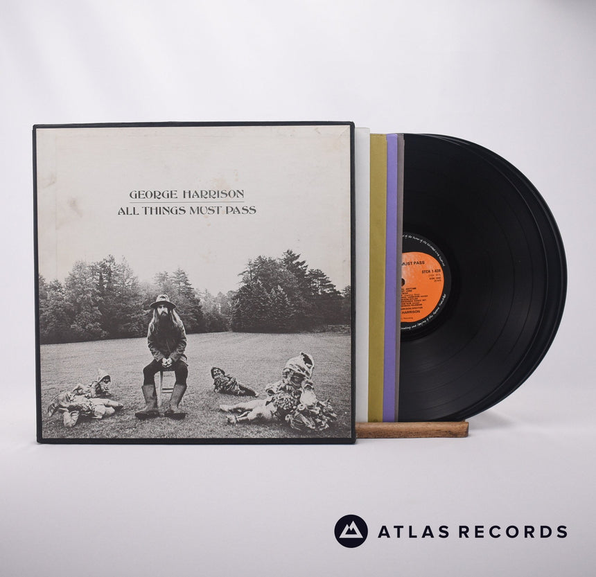 George Harrison All Things Must Pass 3 x LP Box Set Vinyl Record - Front Cover & Record