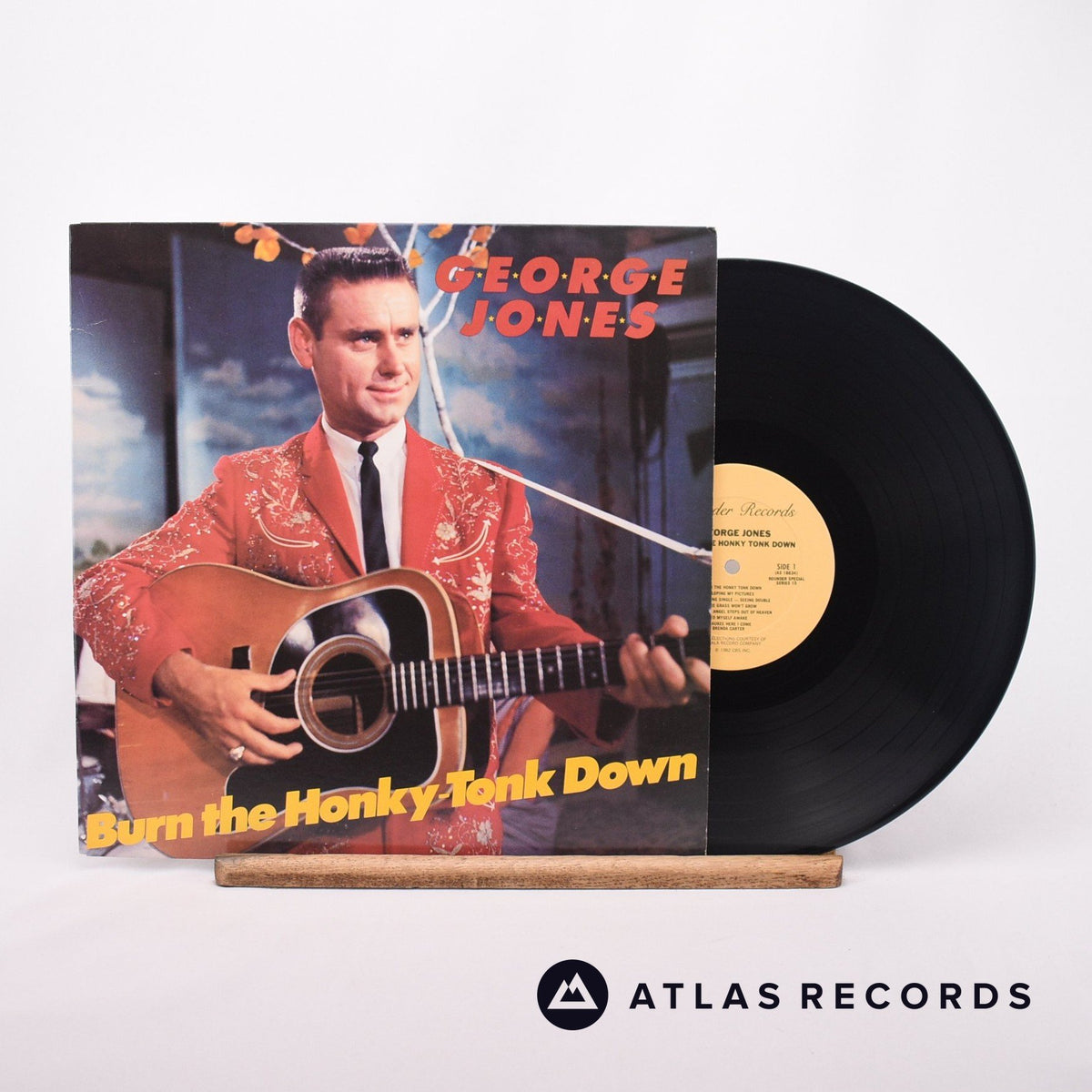 George Jones Burn The Honky-Tonk Down LP Vinyl Record - Front Cover & Record