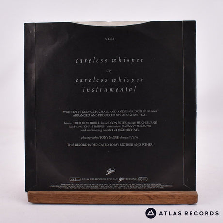 George Michael - Careless Whisper - 7" Vinyl Record - VG+/VG+