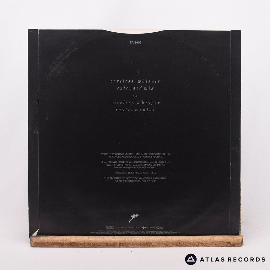 George Michael - Careless Whisper - 12" Vinyl Record - EX/VG+