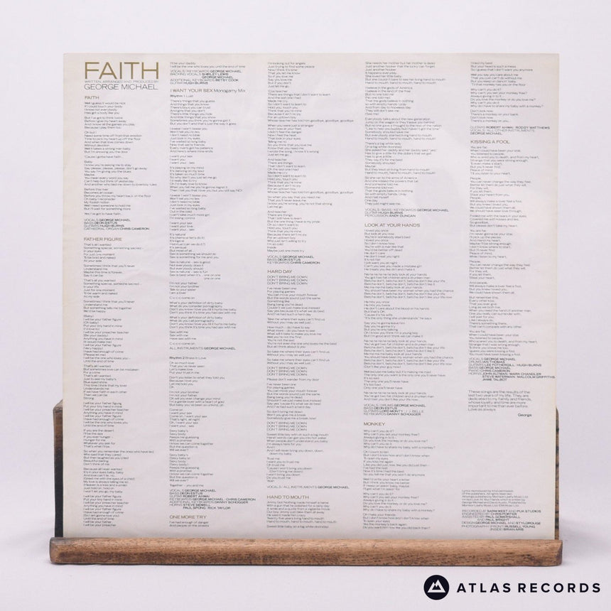 George Michael - Faith - Insert LP Vinyl Record - VG+/VG+