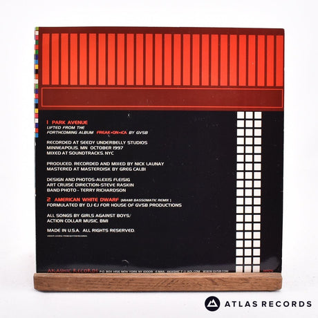 Girls Against Boys - Park Avenue - Clear 7" Vinyl Record - EX/EX