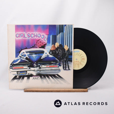 Girlschool Hit And Run LP Vinyl Record - Front Cover & Record