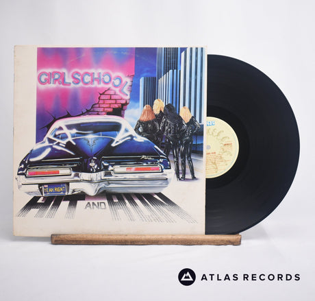 Girlschool Hit And Run LP Vinyl Record - Front Cover & Record