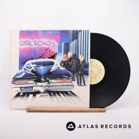 Girlschool Hit And Run LP Vinyl Record - Front Cover & Record