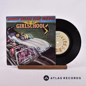 Girlschool Race With The Devil 7" Vinyl Record - Front Cover & Record