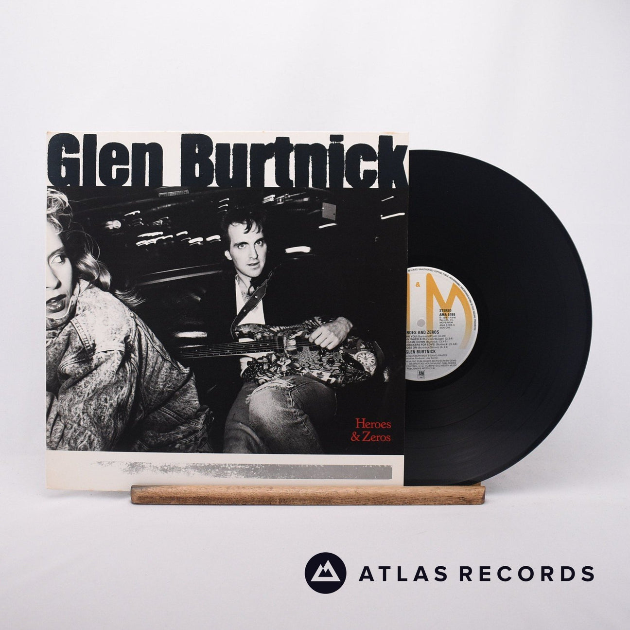 Glen Burtnick Heroes & Zeros LP Vinyl Record - Front Cover & Record